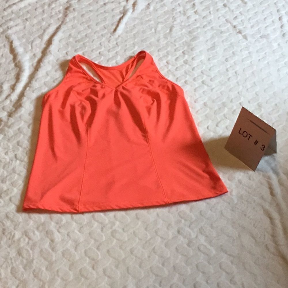 Ladies workout tank in orange, size xl